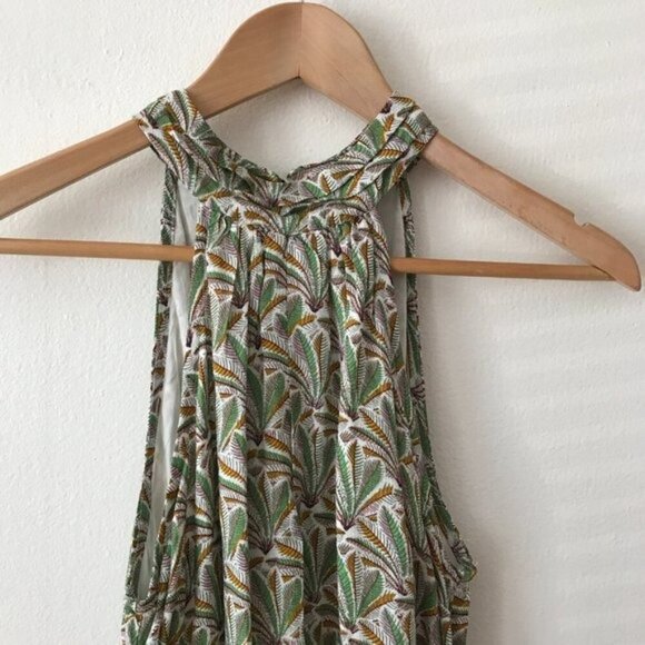 Anthropologie Maddie Halter Romper Green Fern Palm Print - Picture 6 of 10